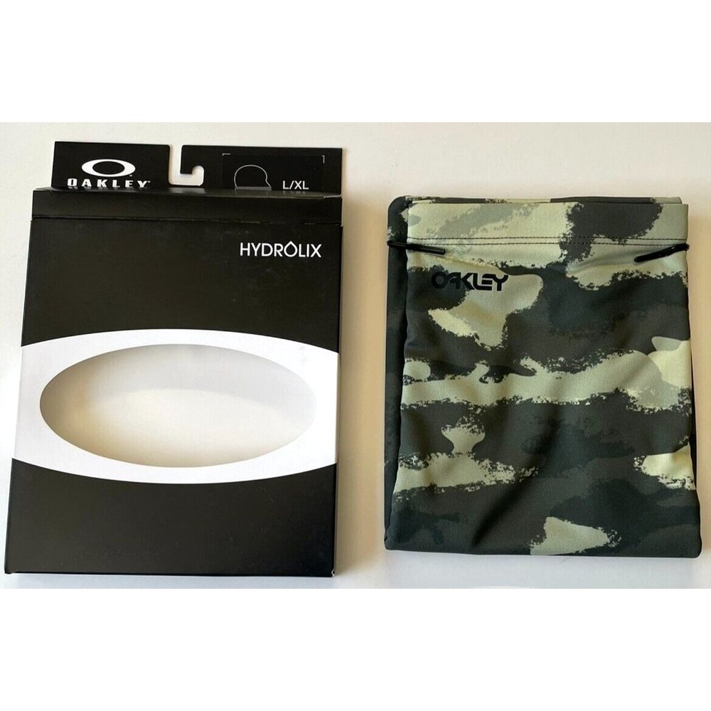 Oakley Neck Gaiter L / XL Hydrolix Face Cover Mask Green Camo Reflective New